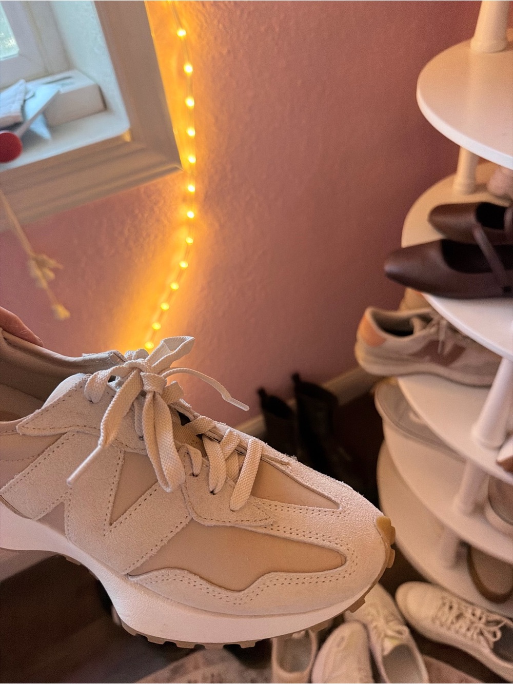 New balance. Worn one time briefly Beige Suede & Mesh Sneaker